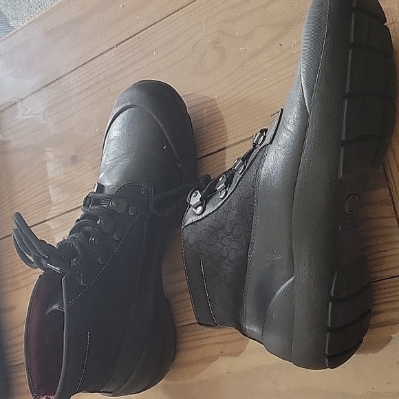 COACH leather lace up boot 8.5 - Picture 4 of 16